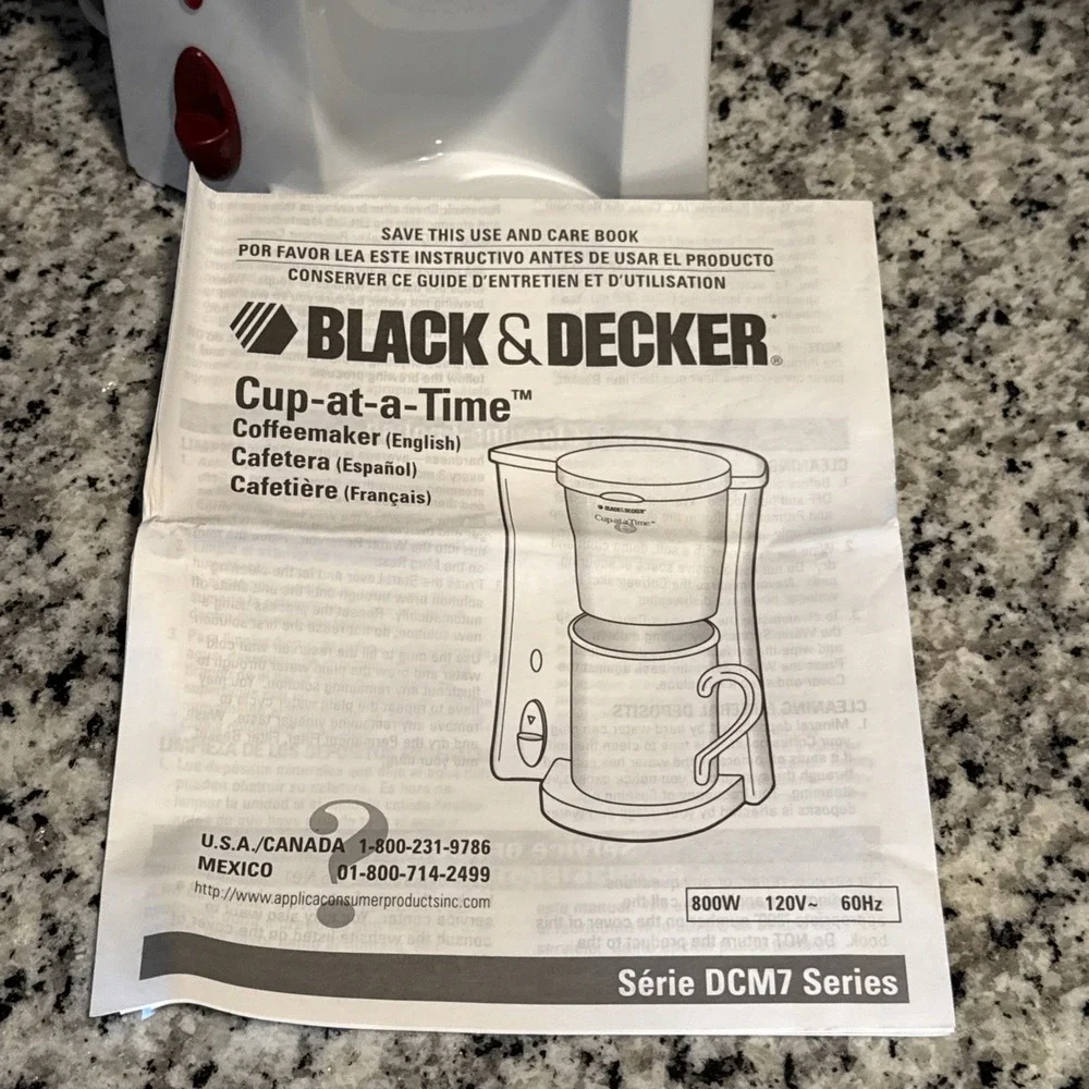 Vintage Black & Decker CUP-at-a-TIME Single Serve Drip Coffee Maker White Travel